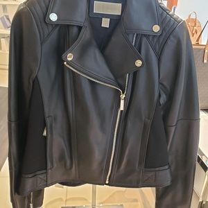Michael Kors leather moto jacket